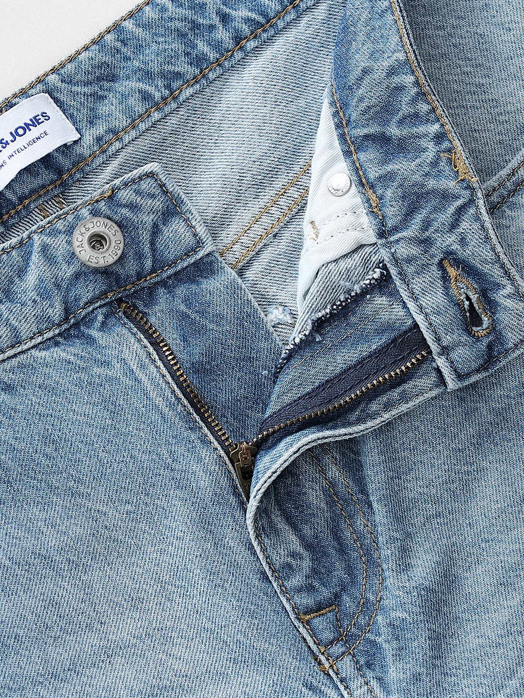 Light Blue Heavily Distressed Eddie Loose Fit Jeans - Image 5