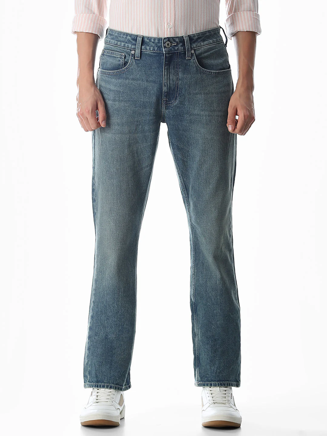 Blue Washed Clark Regular Fit Jeans - Image 8