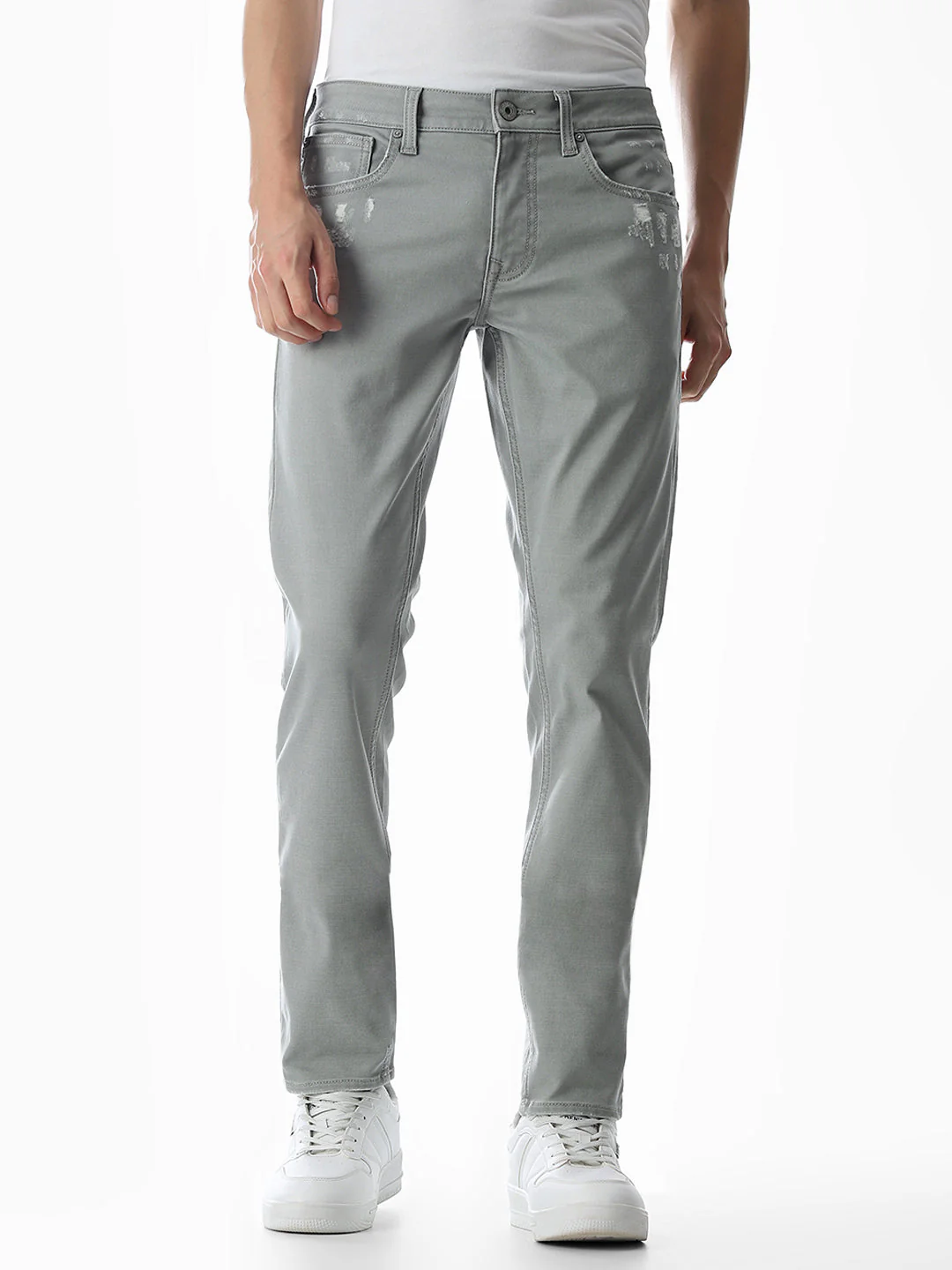 Green Distressed Glenn Slim Fit Jeans