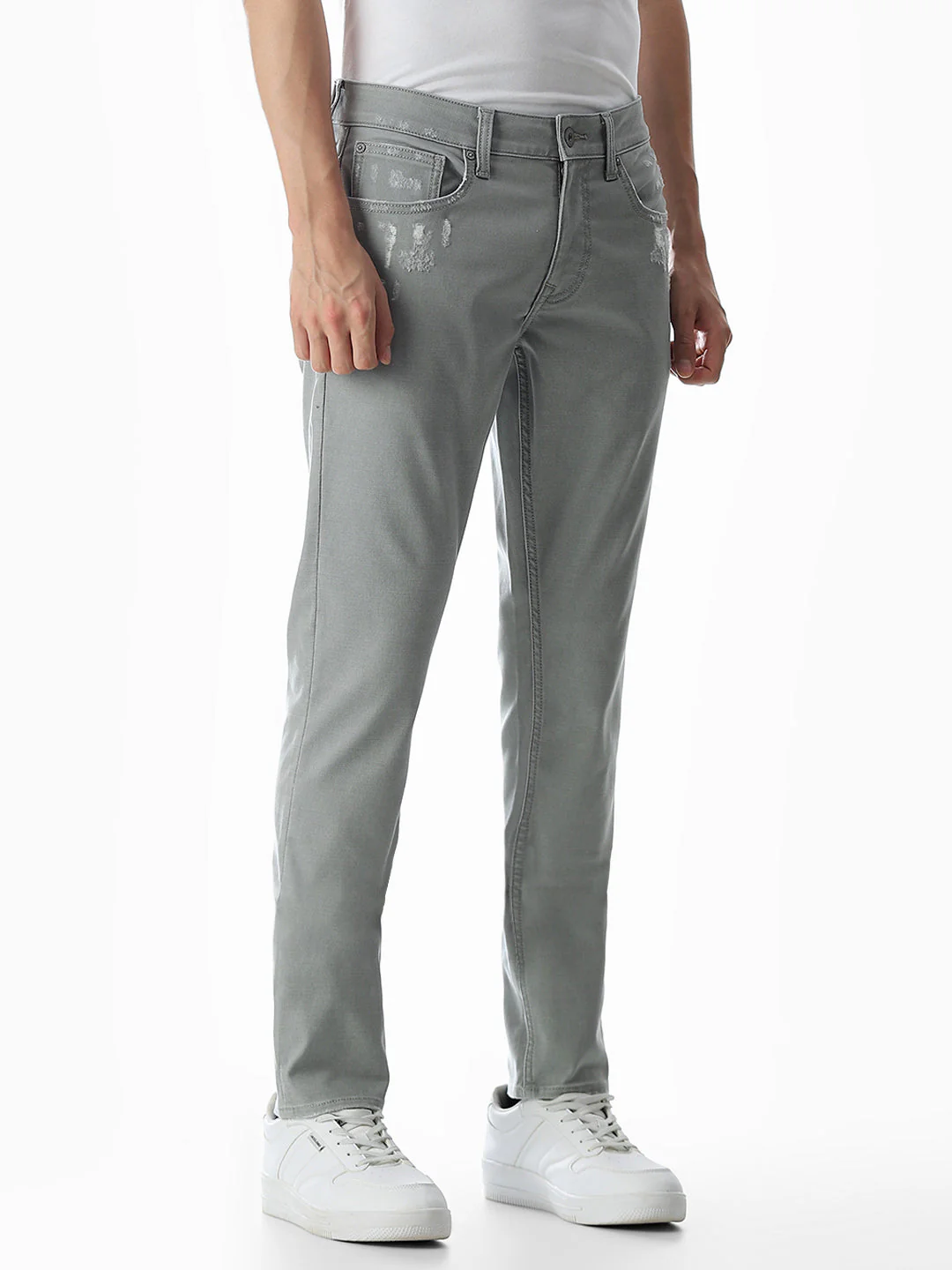 Green Distressed Glenn Slim Fit Jeans - Image 2