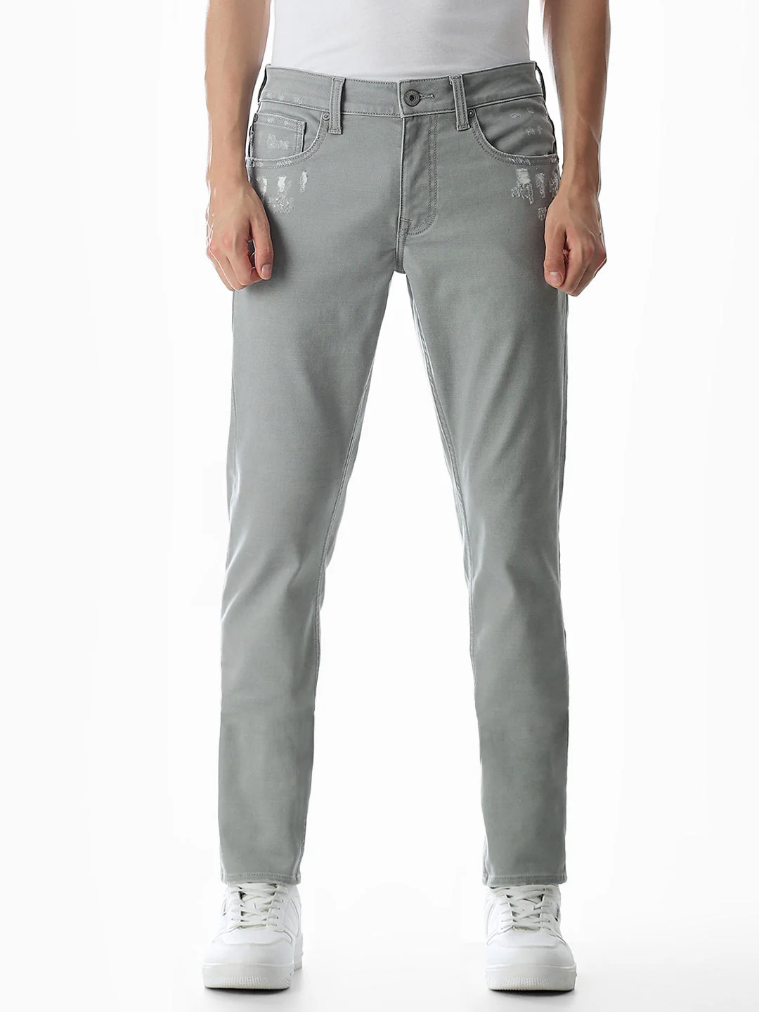 Green Distressed Glenn Slim Fit Jeans - Image 8