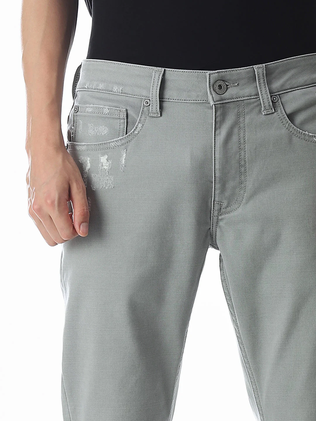 Green Distressed Clark Regular Fit Jeans - Image 4