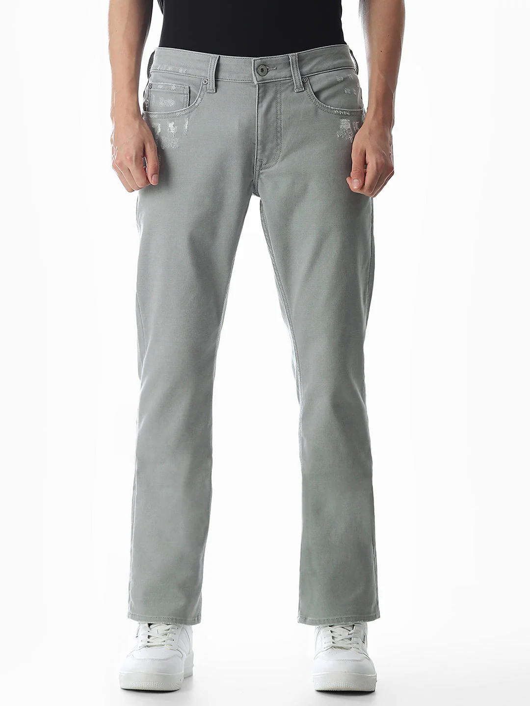 Green Distressed Clark Regular Fit Jeans - Image 8