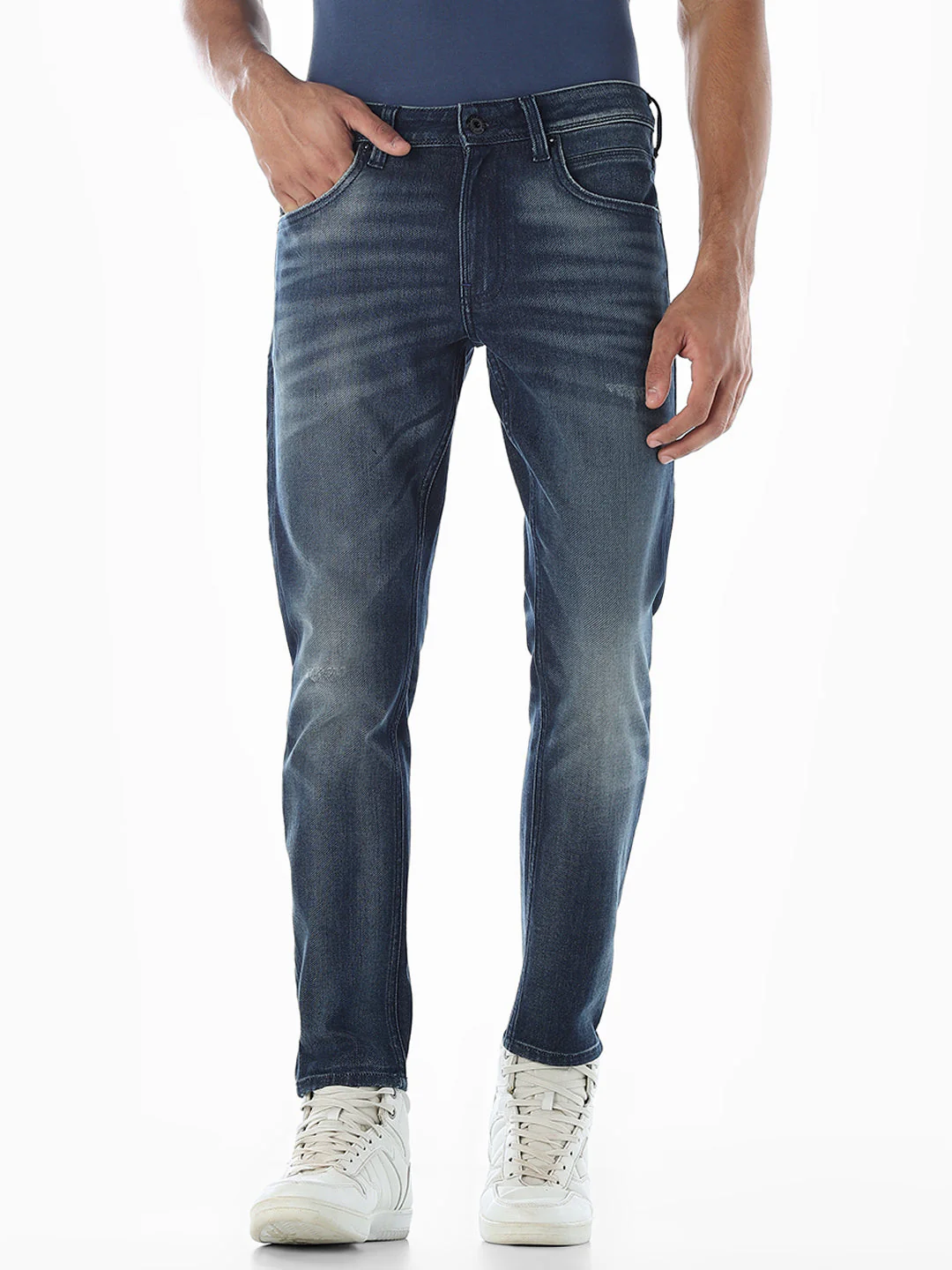 Brak Knitted Slim Fit Jeans - Dark Blue