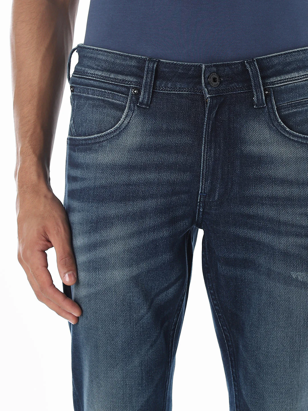 Brak Knitted Slim Fit Jeans - Dark Blue - Image 4