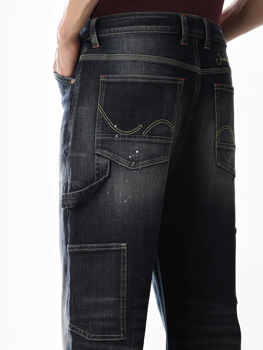 Dark Blue High Rise Dario Loose Fit Jeans - Image 6