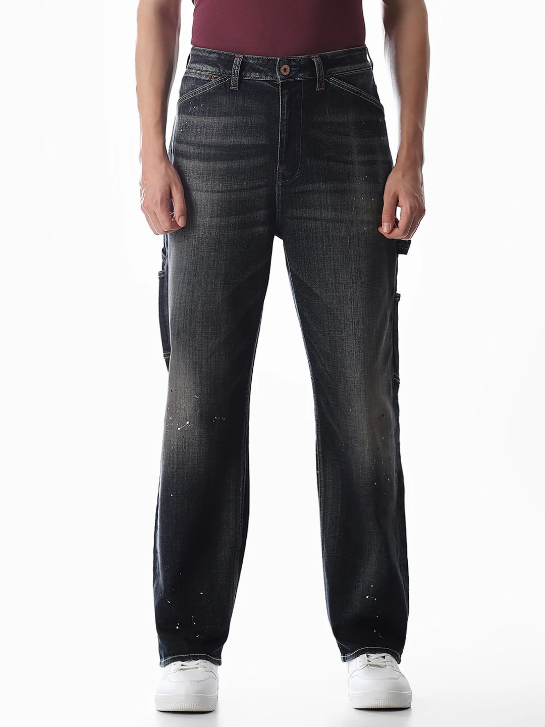 Dark Blue High Rise Dario Loose Fit Jeans - Image 9