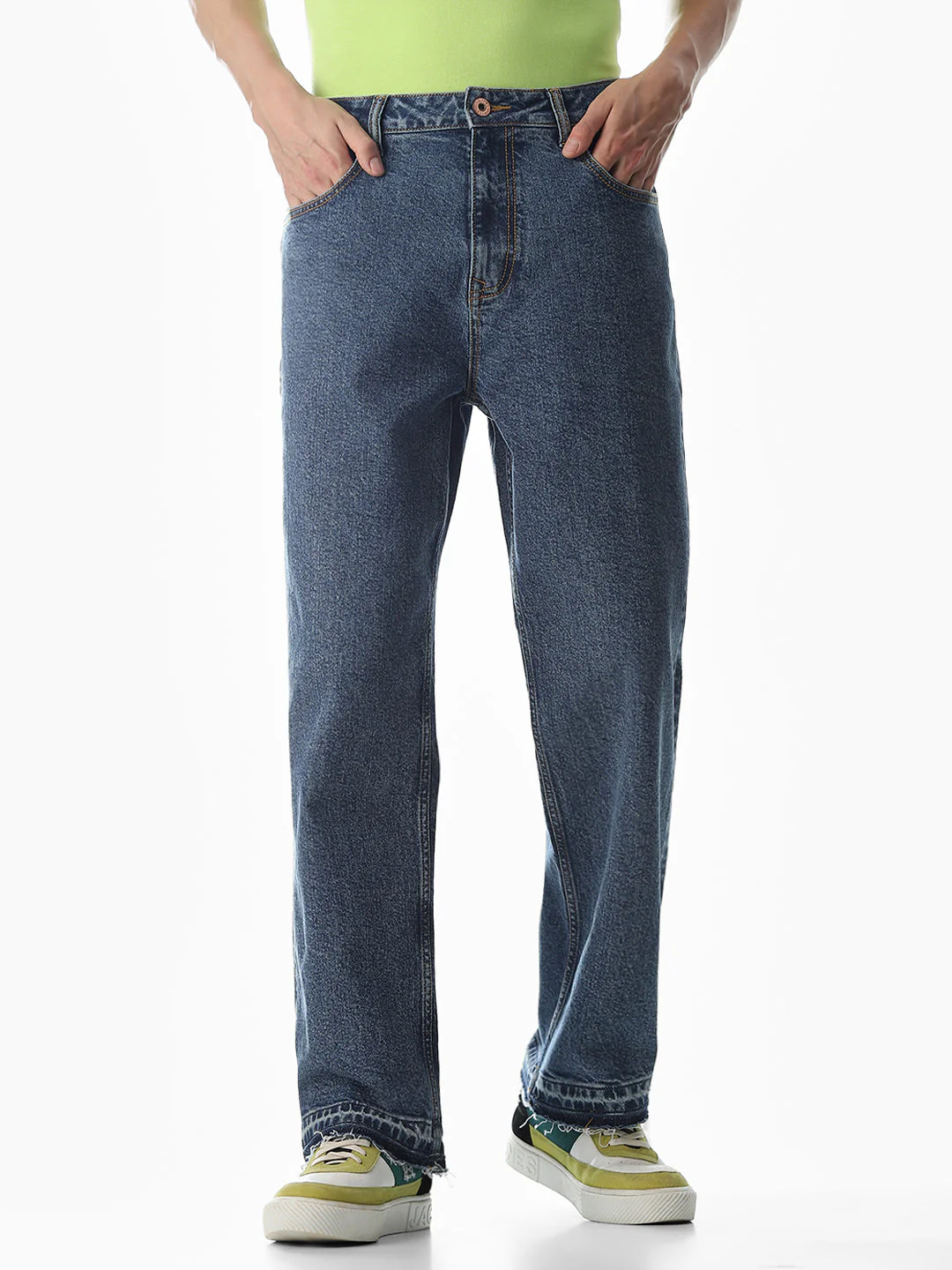 Dark Blue High Rise Dario Loose Fit Jeans