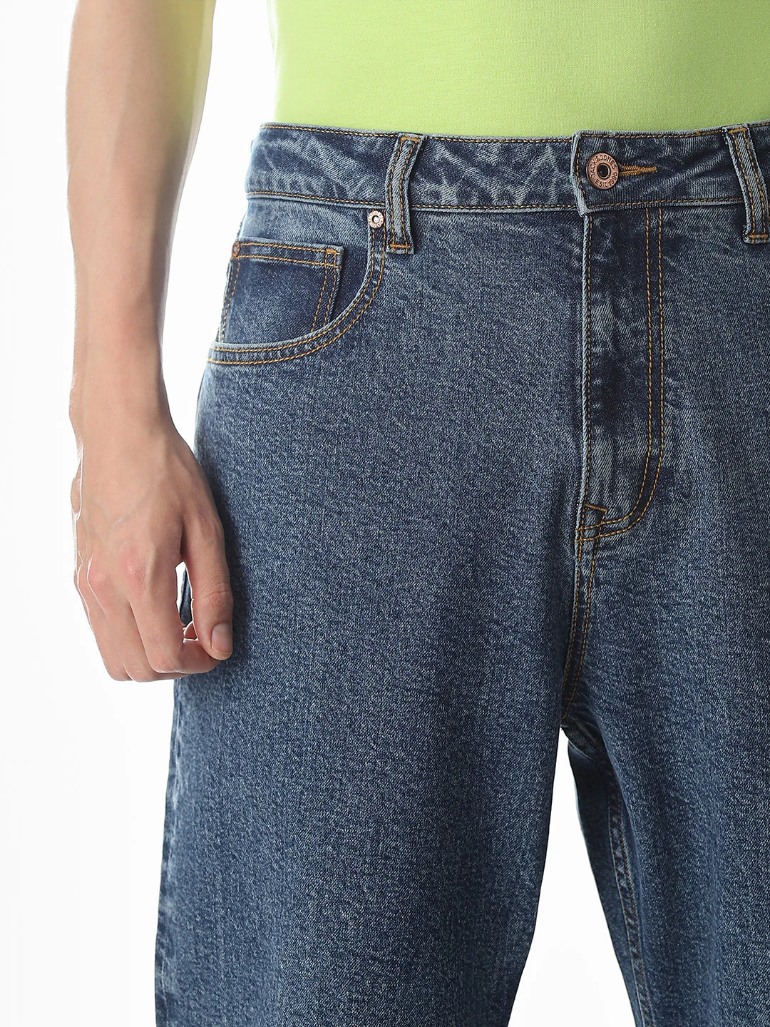 Dark Blue High Rise Dario Loose Fit Jeans - Image 4