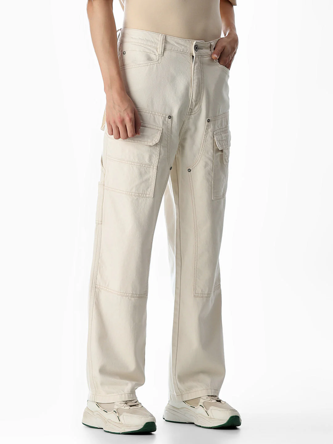 Ecru High Rise Dario loose Fit Jeans - Image 2