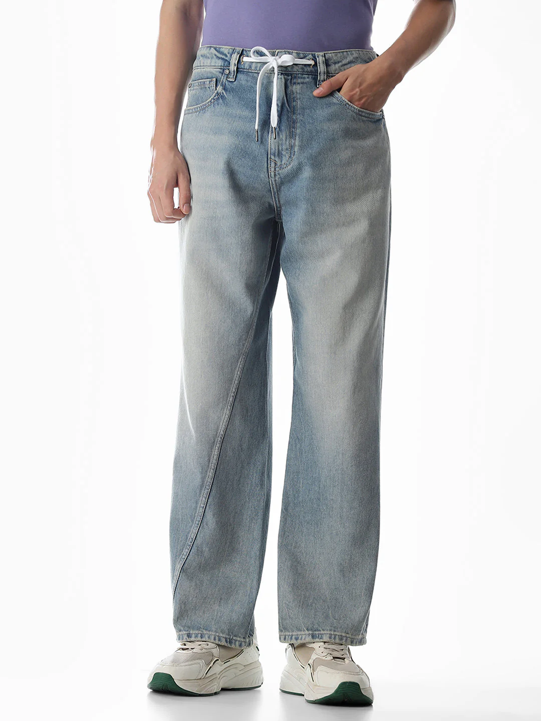 Drawstring Detail Dario Loose Fit Jeans