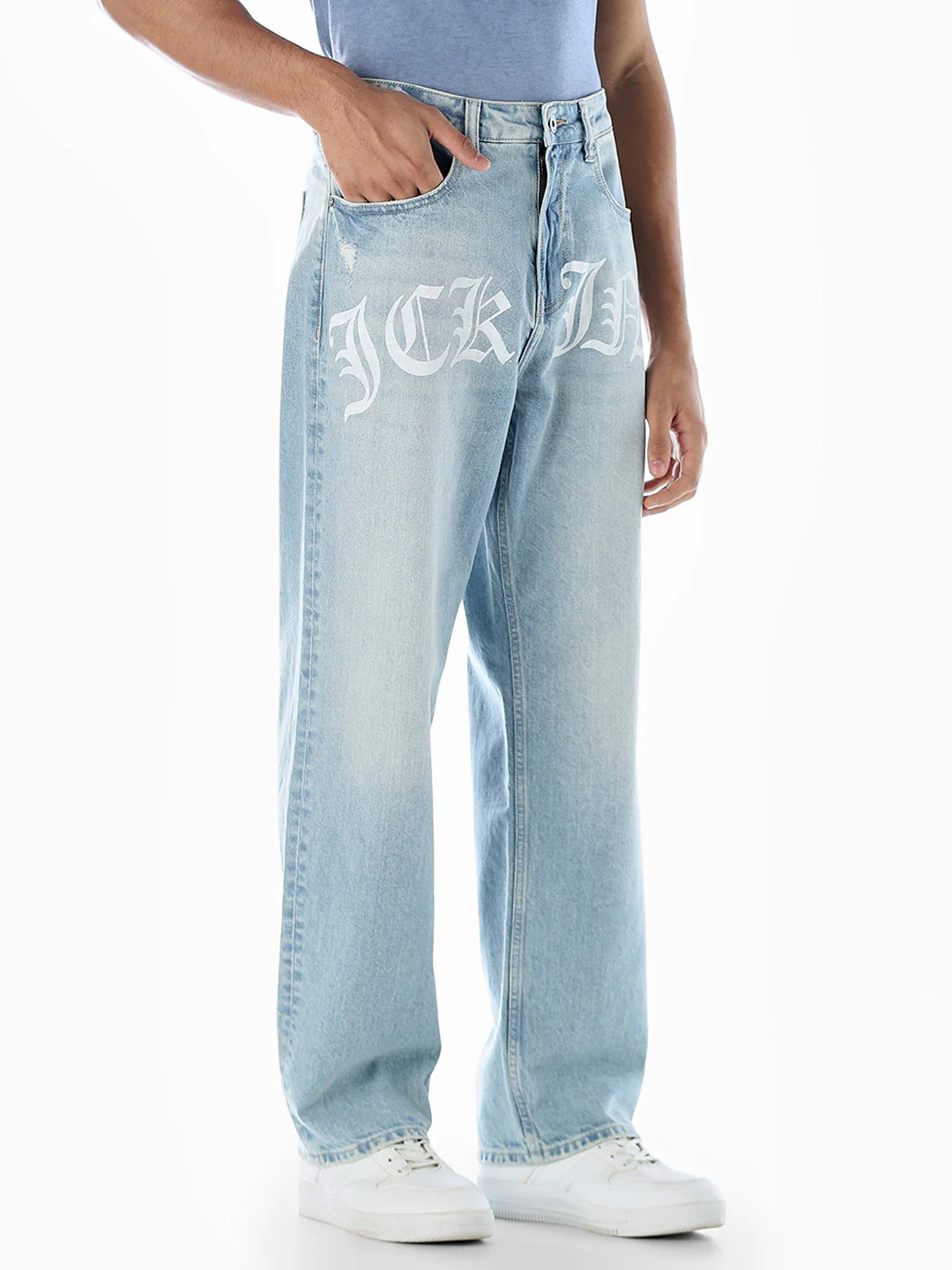 Typographic Print Dario Loose Fit Jeans - Image 2
