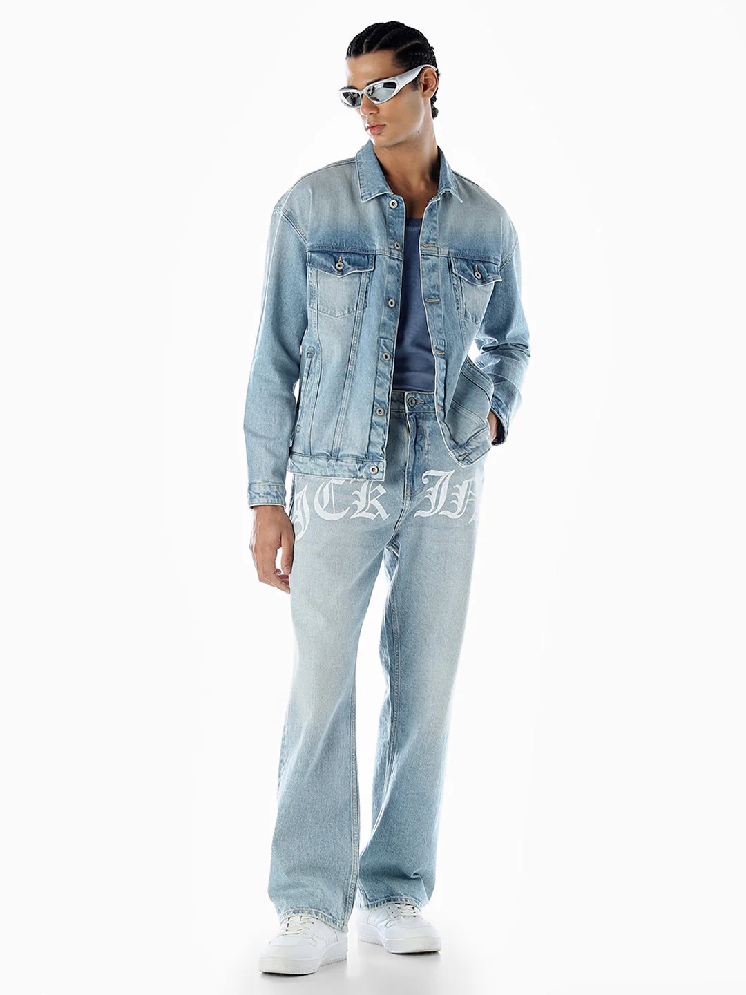 Typographic Print Dario Loose Fit Jeans - Image 6