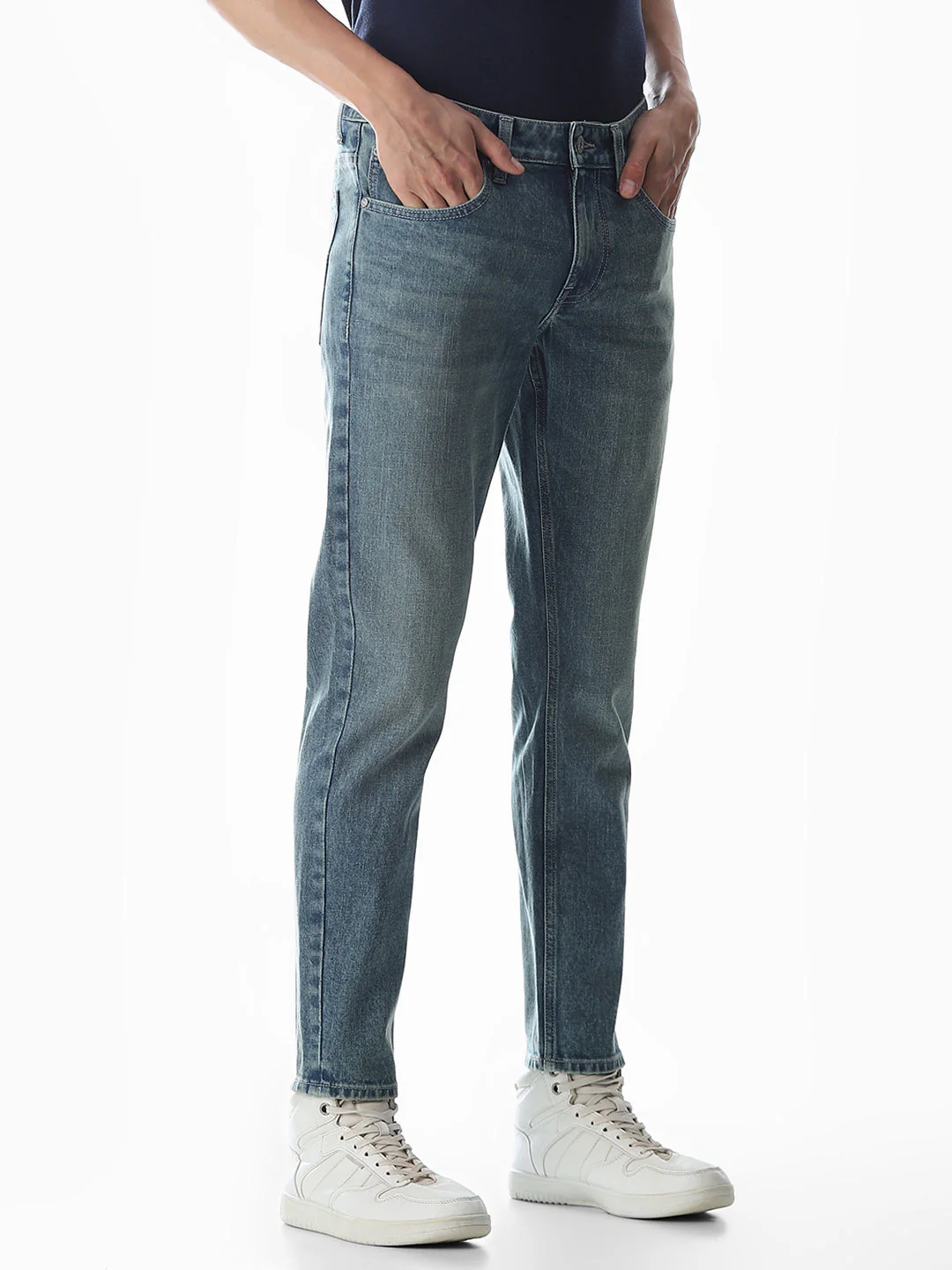 Blue Cropped Brak Slim Fit Jeans - Image 2