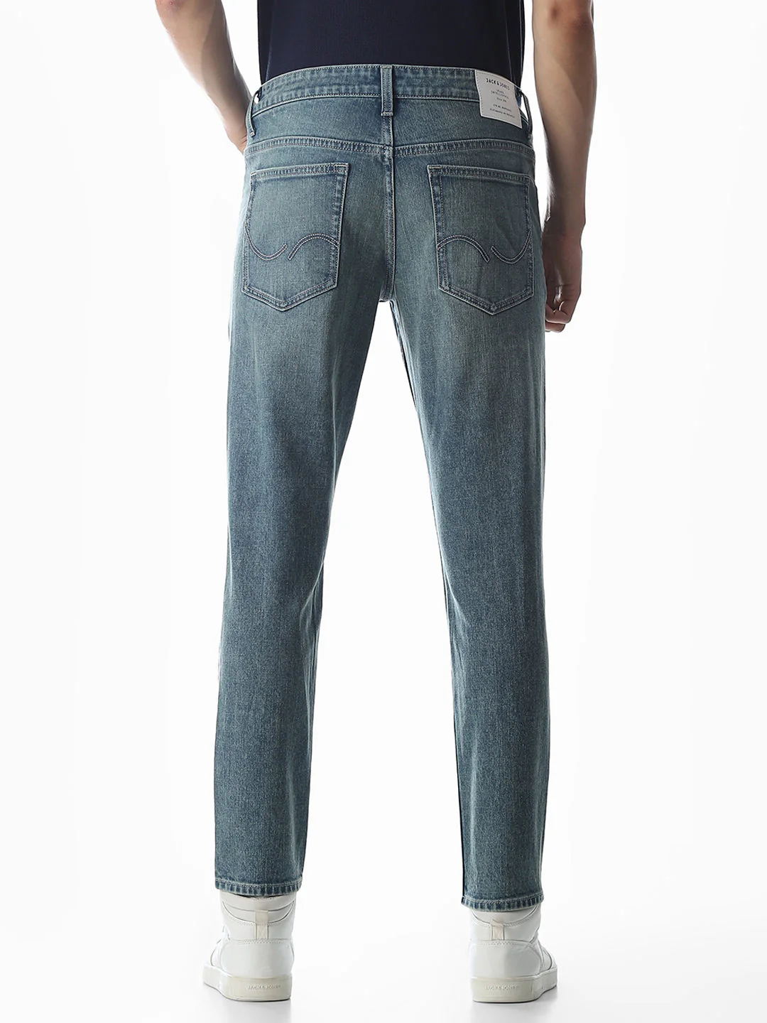 Blue Cropped Brak Slim Fit Jeans - Image 3