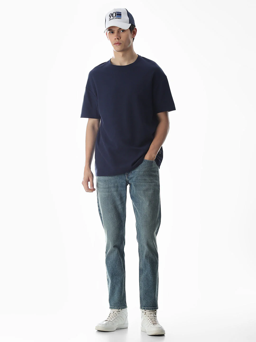 Blue Cropped Brak Slim Fit Jeans - Image 6