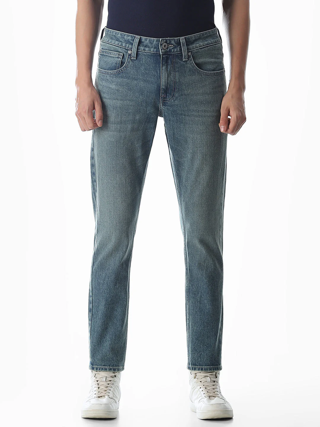 Blue Cropped Brak Slim Fit Jeans - Image 8