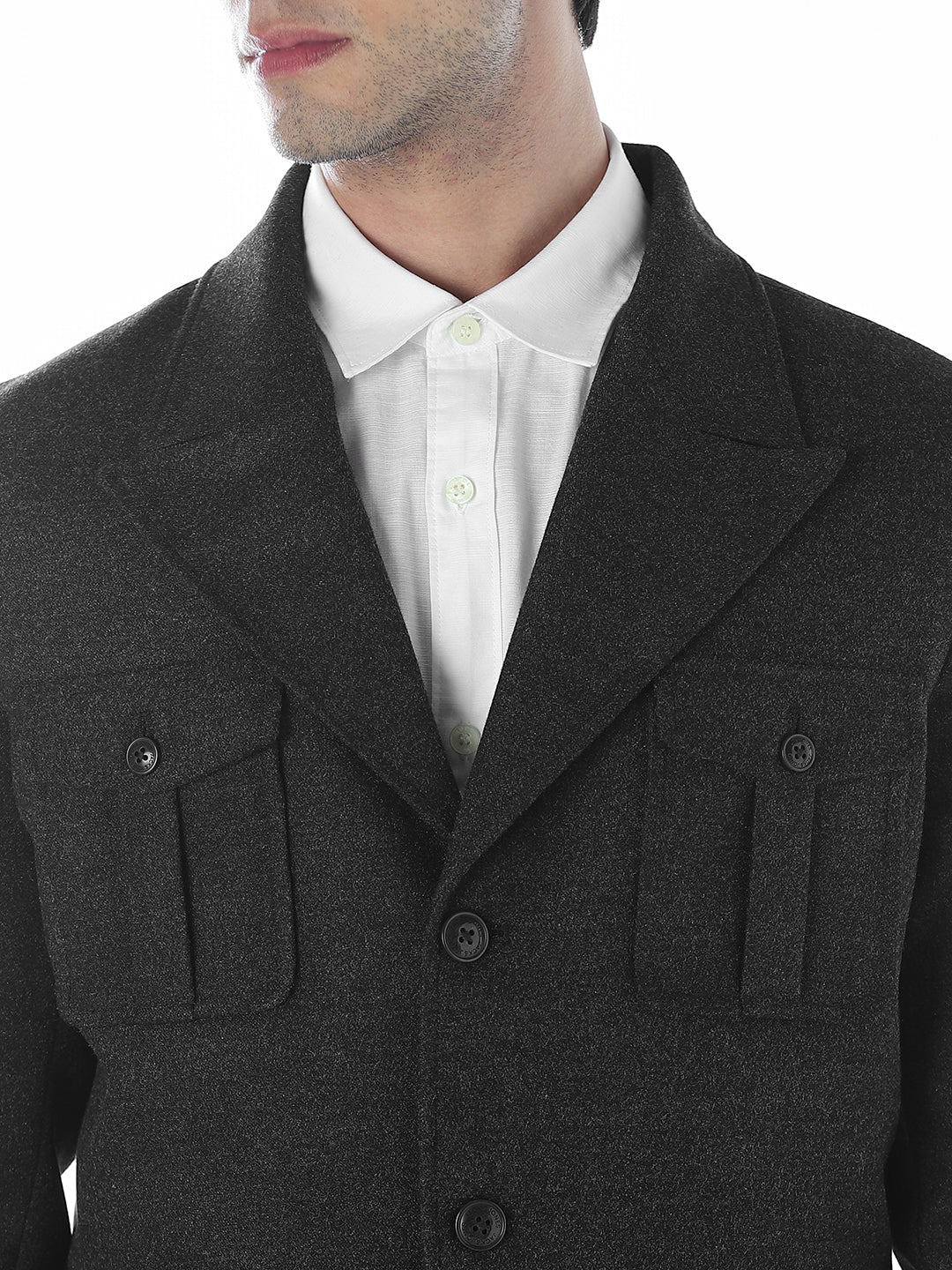 Notched Lapel Slim Fit Jacket - Image 5