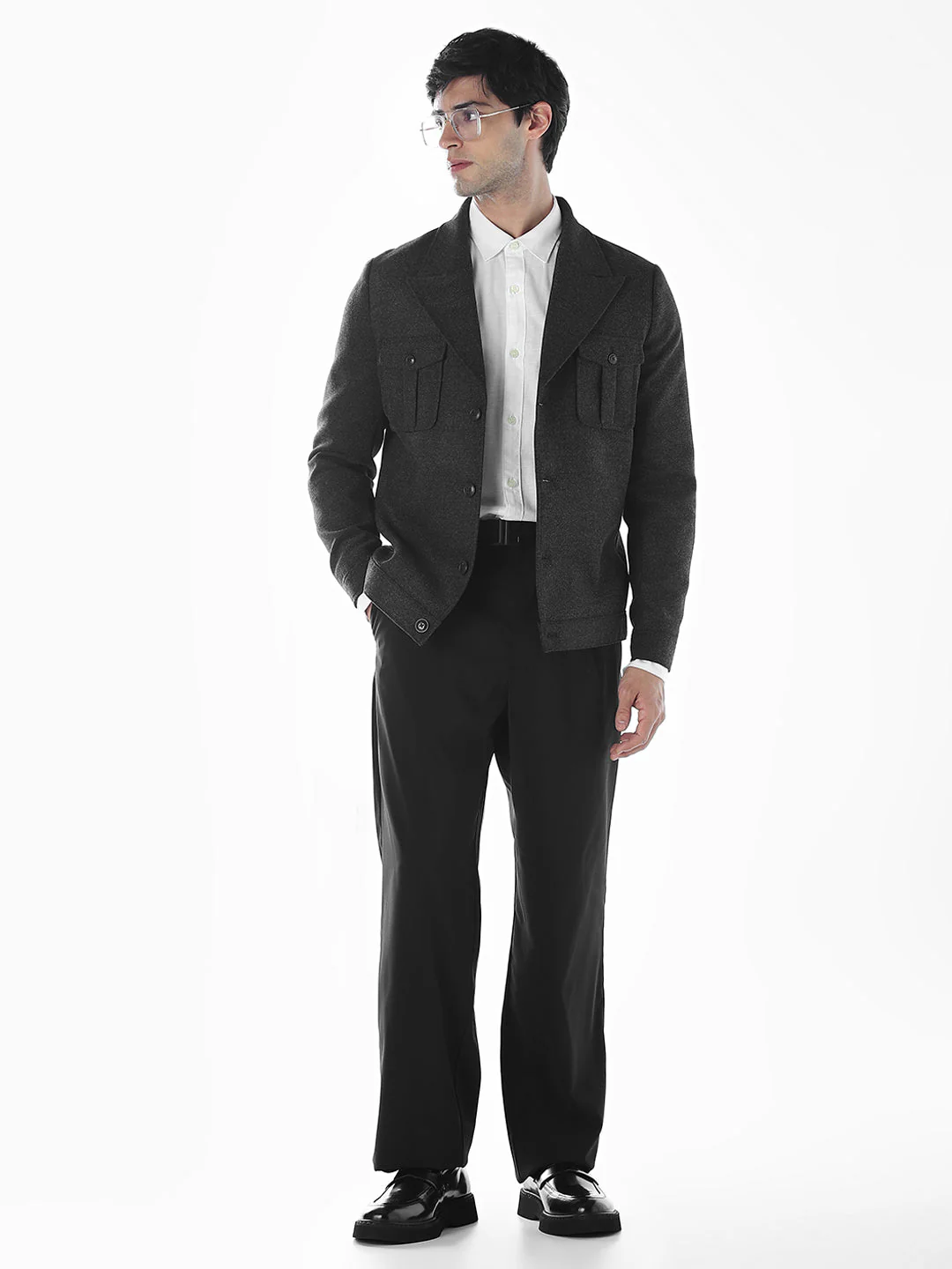 Notched Lapel Slim Fit Jacket - Image 6