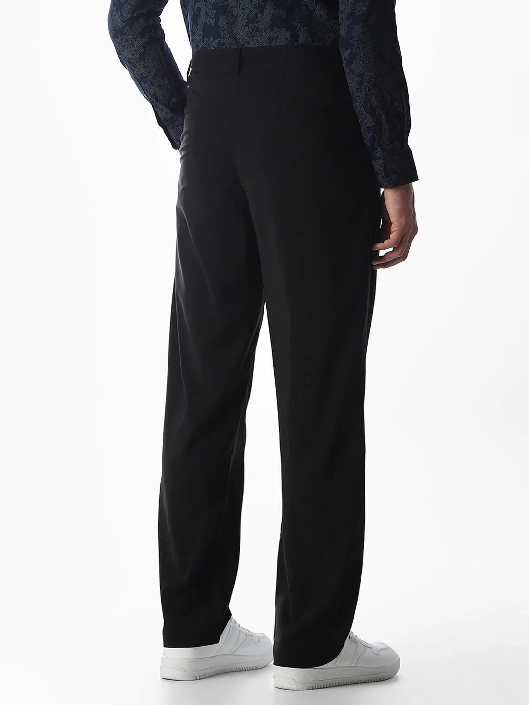 High Rise Loose Fit Pants - Black - Image 3