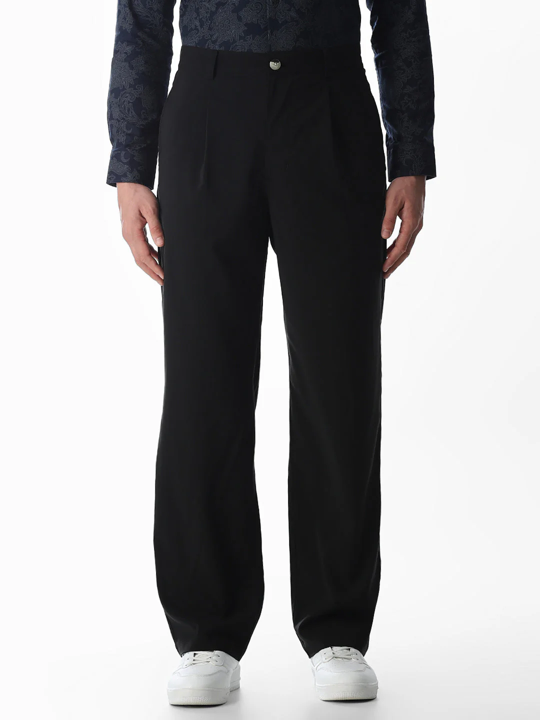 High Rise Loose Fit Pants - Black - Image 8