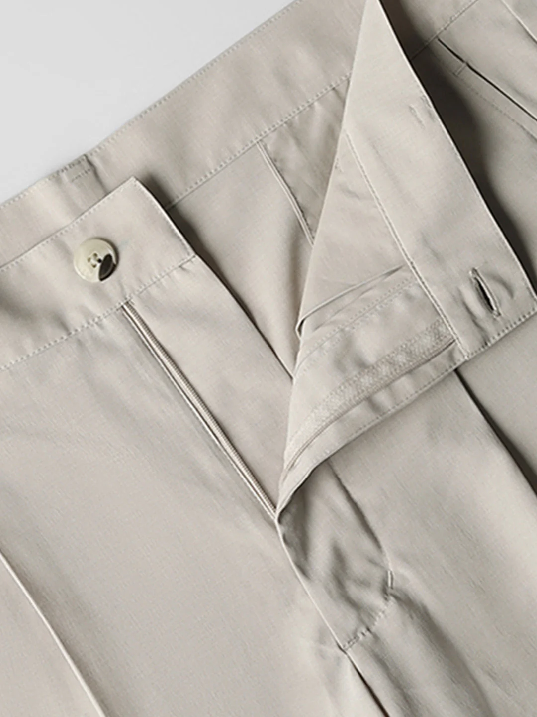 High Rise Loose Fit Pants - Beige - Image 5