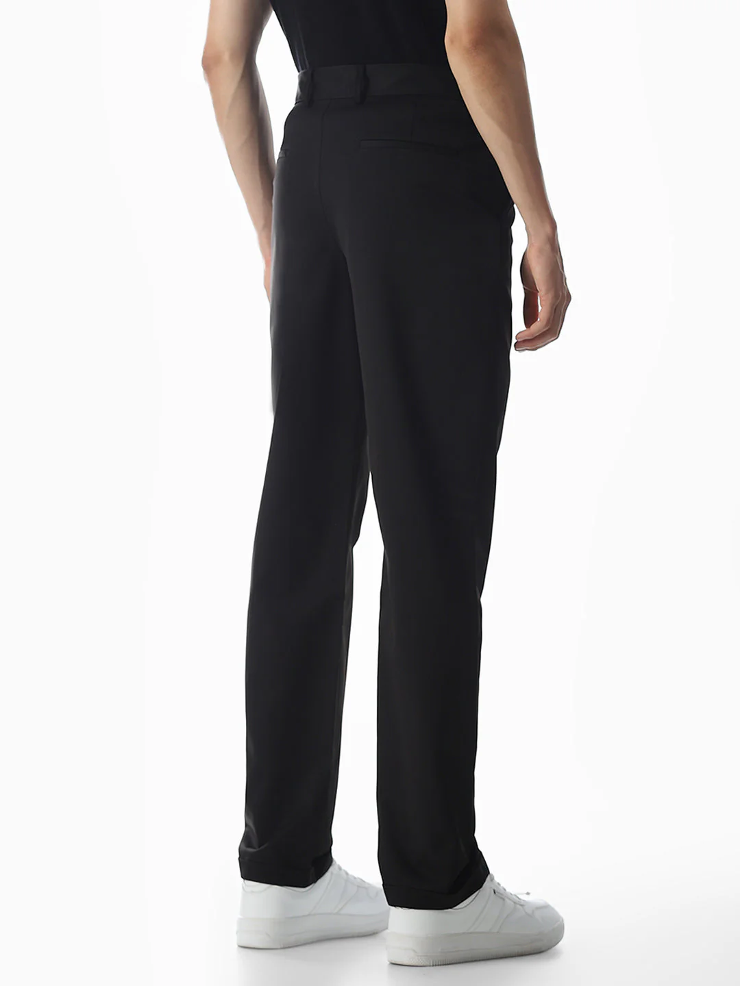 Black High Rise Regular Fit Pants - Image 3