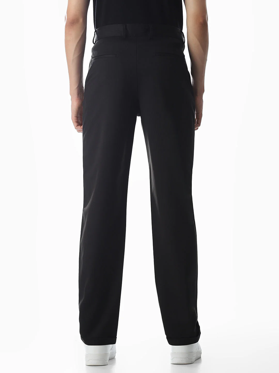 Black High Rise Regular Fit Pants - Image 9