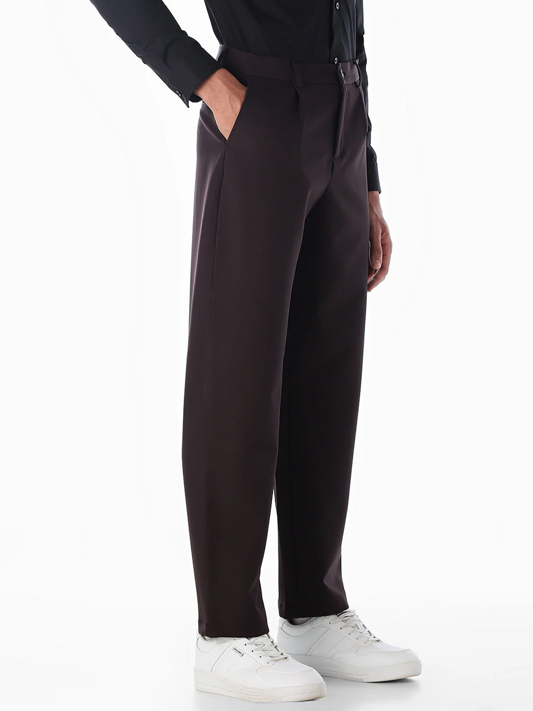 Regular Fit Seoul Pleated Pants - Burgundy - Image 2