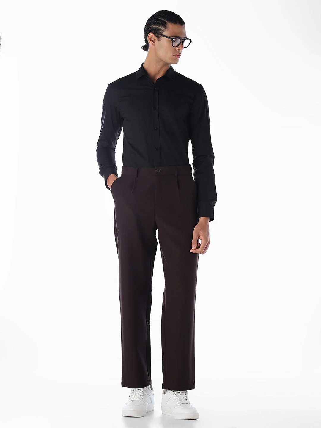 Regular Fit Seoul Pleated Pants - Burgundy - Image 6