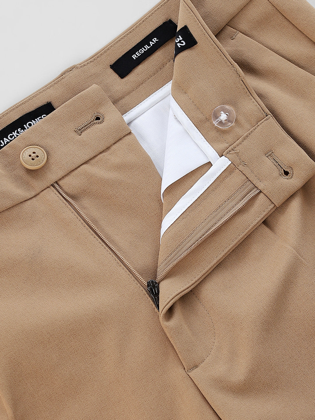 Khaki Mid Rise Wen Pleated Pants - Image 5