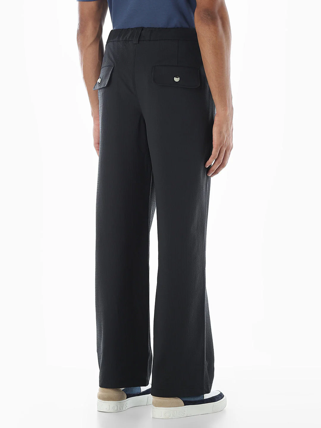 Loose Fit High Rise Pants - Black - Image 3