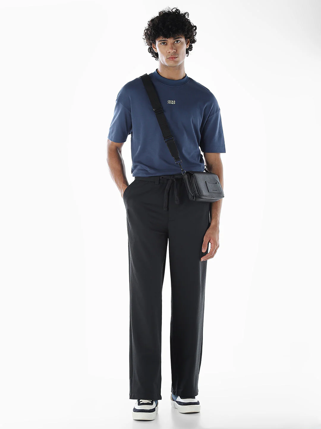 Loose Fit High Rise Pants - Black - Image 6