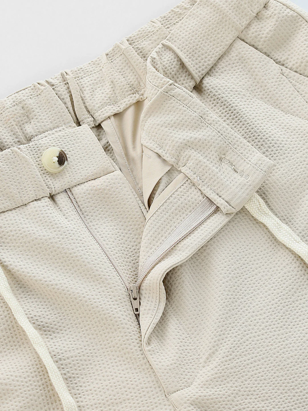 Loose Fit High Rise Pants - Beige - Image 5