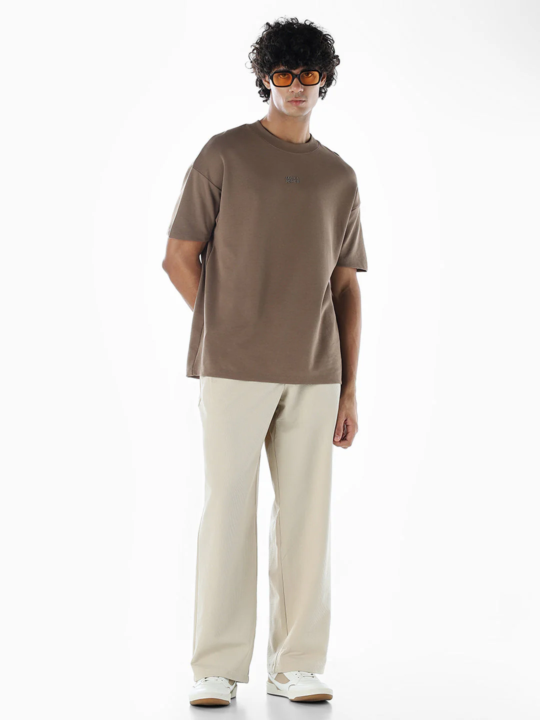 Loose Fit High Rise Pants - Beige - Image 6