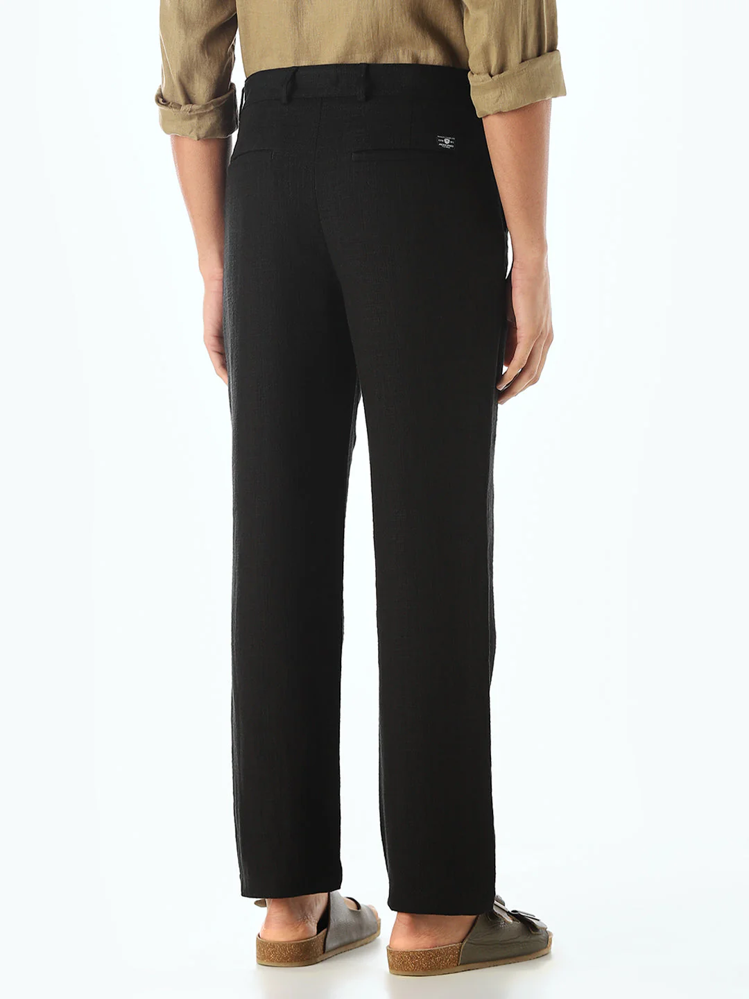 Black Mid Rise Slim Fit Pants - Image 3