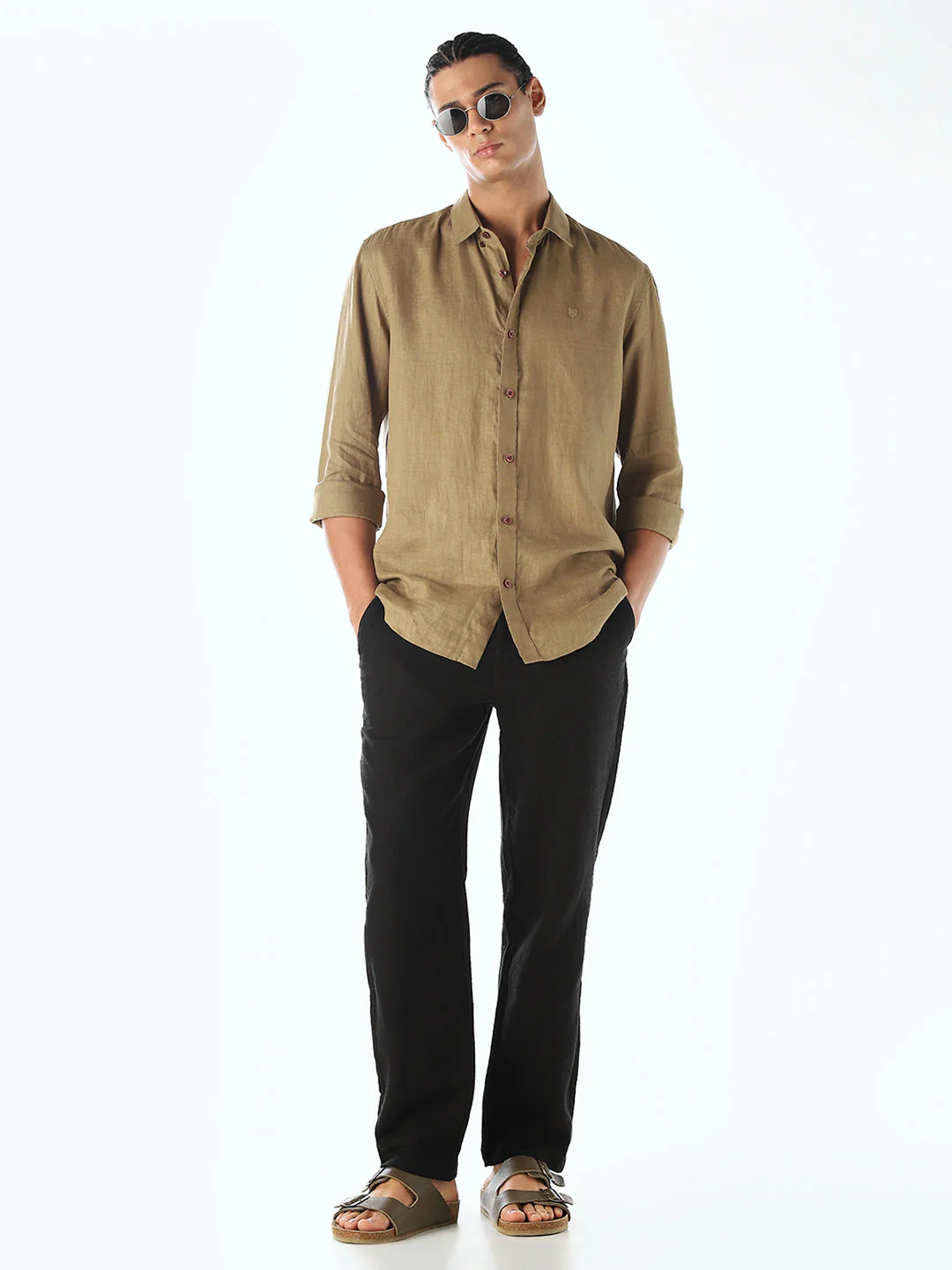 Black Mid Rise Slim Fit Pants - Image 6