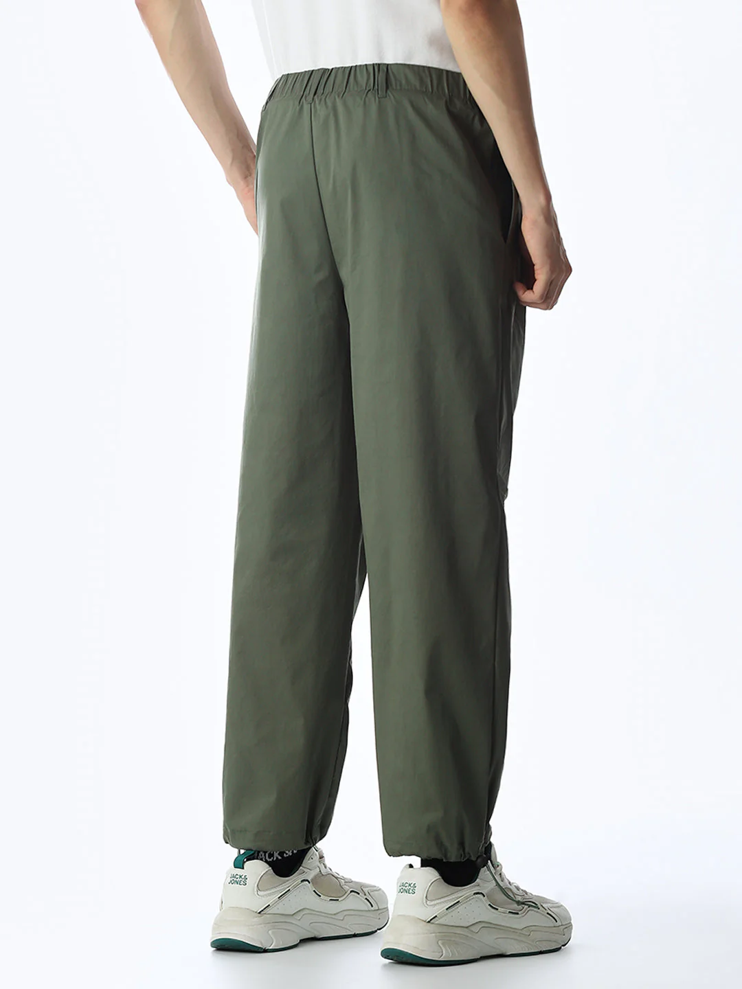 Olive Mid Rise Regular Fit Pants - Image 3