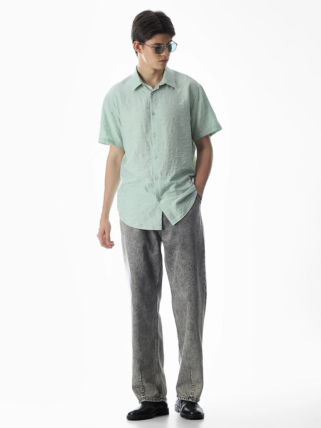 Light Green Comfort Fit Shirt - Image 6