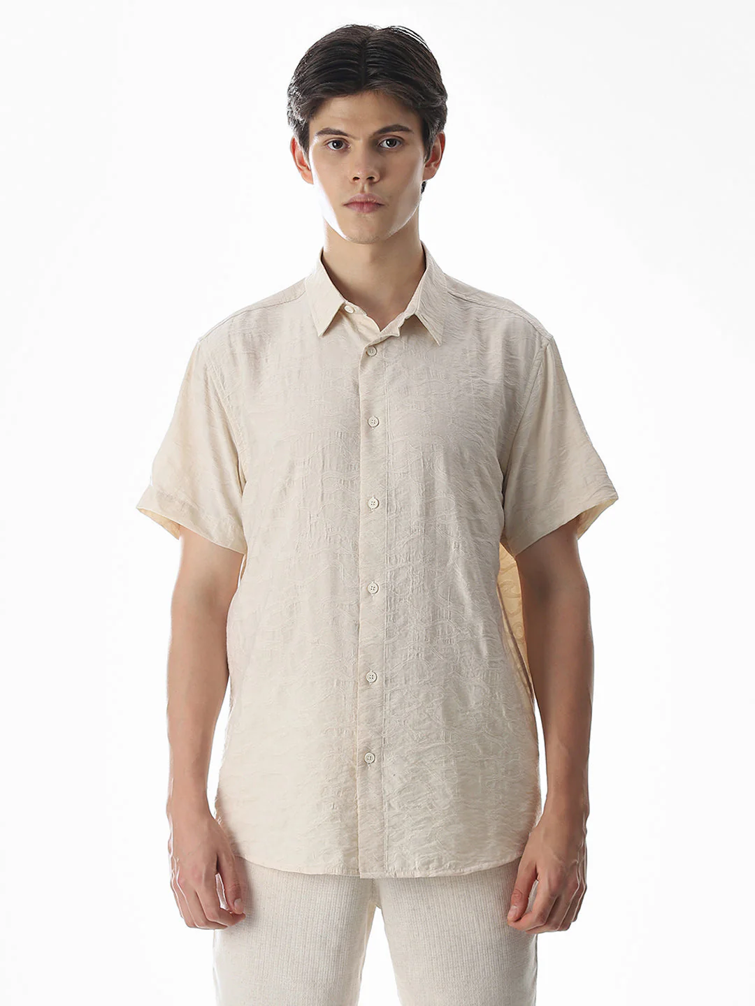 Beige Comfort Fit Shirt - Image 2