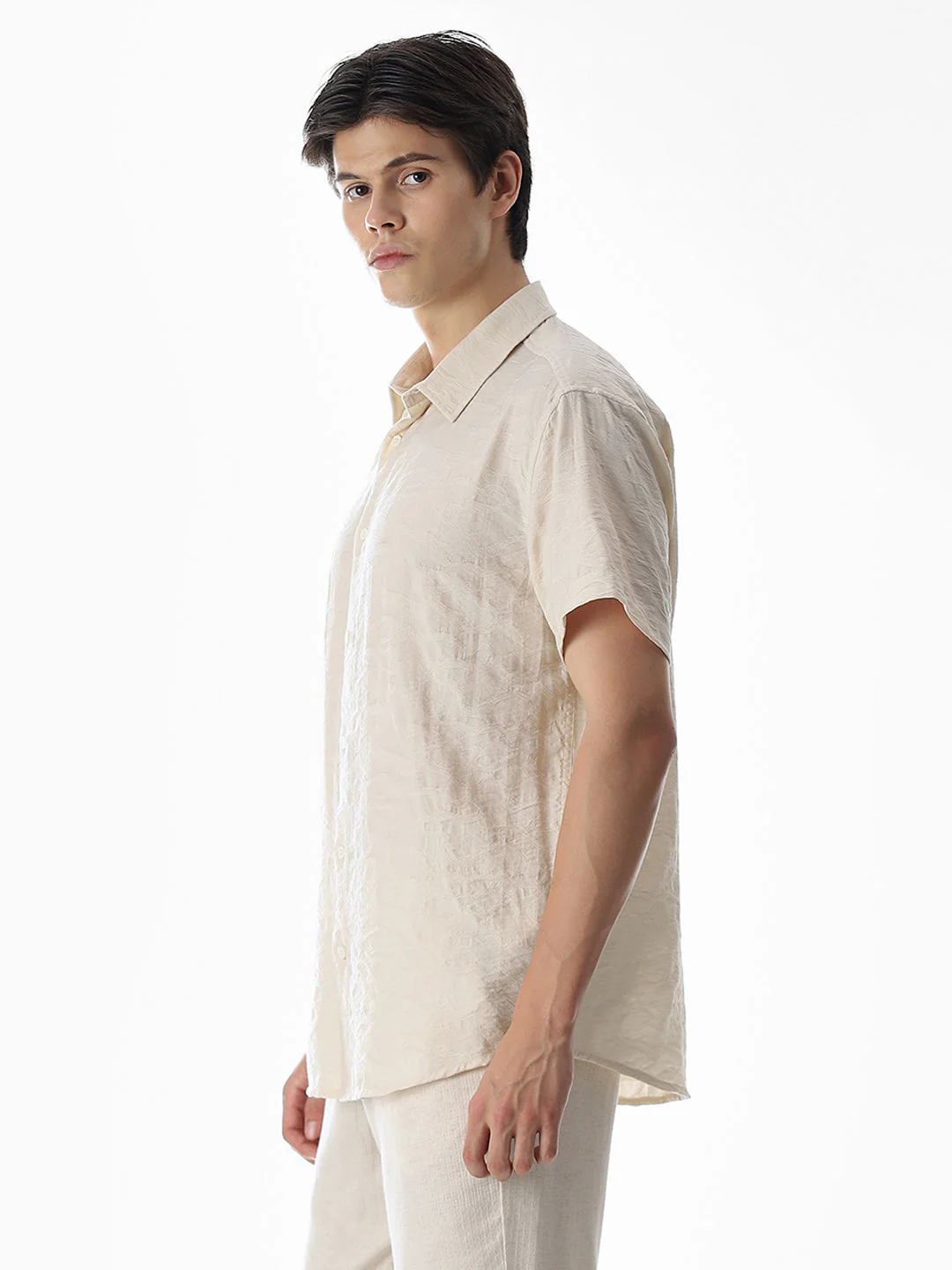 Beige Comfort Fit Shirt - Image 3