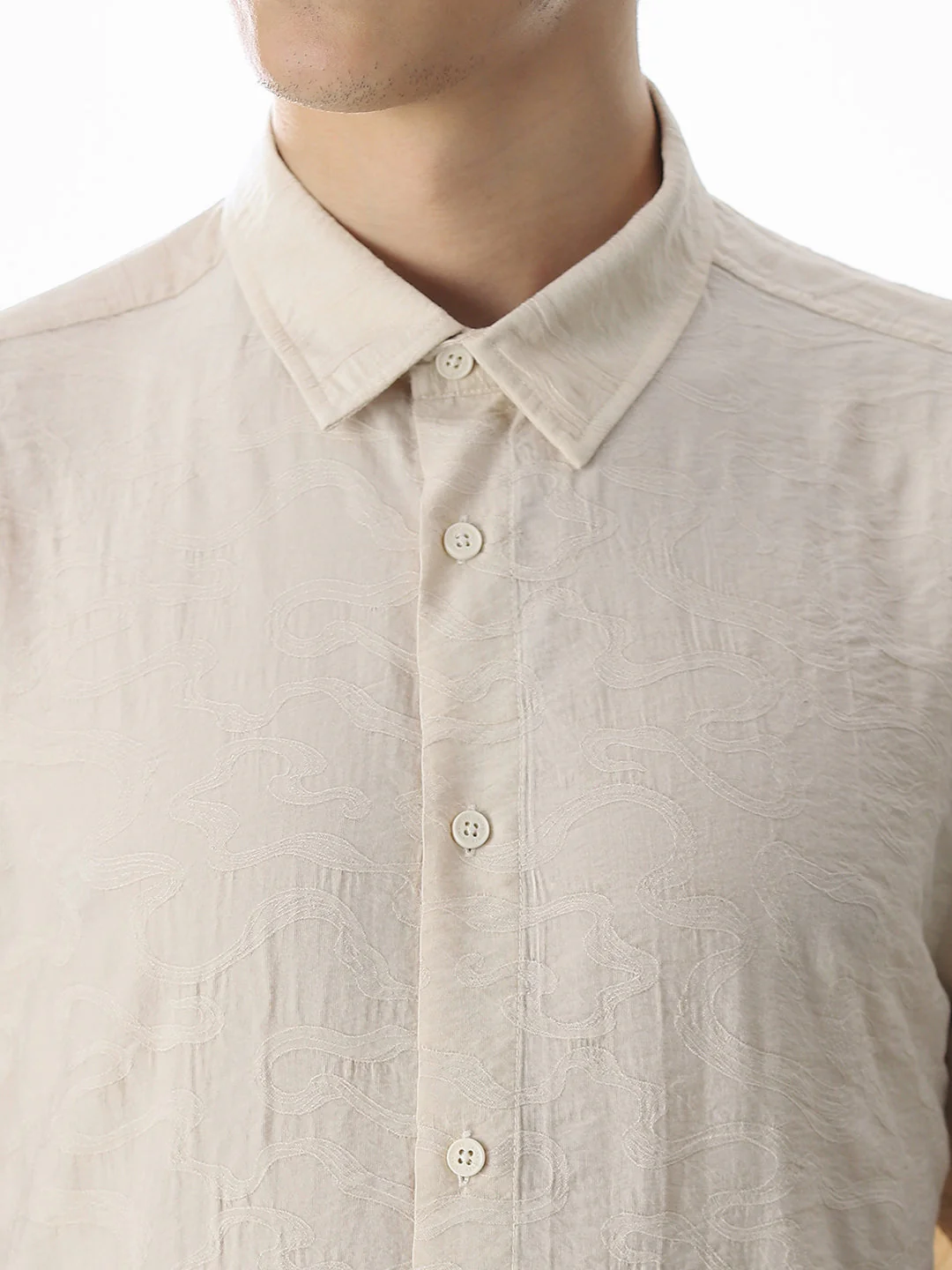 Beige Comfort Fit Shirt - Image 5