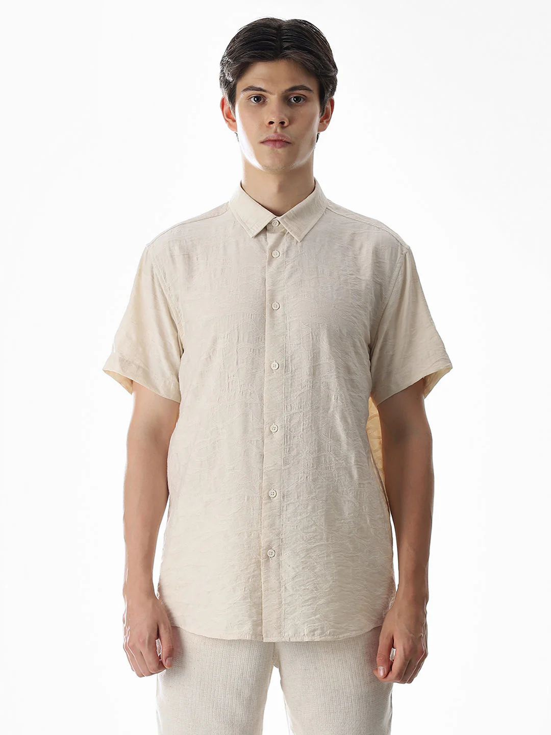 Beige Comfort Fit Shirt - Image 8