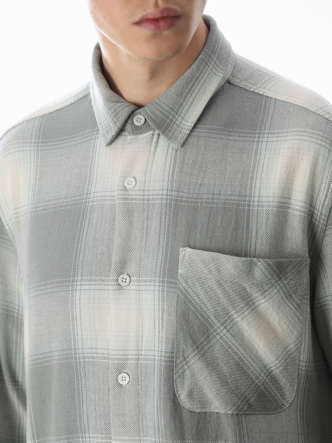 Green Check Regular Fit Shirt - Image 5