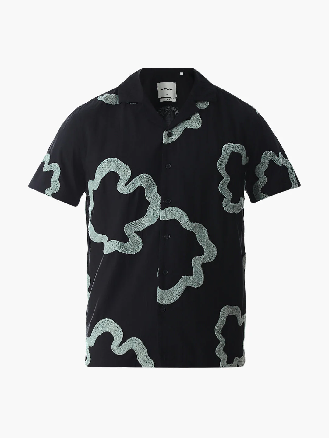 Black Embroidered Comfort Fit Shirt - Image 7
