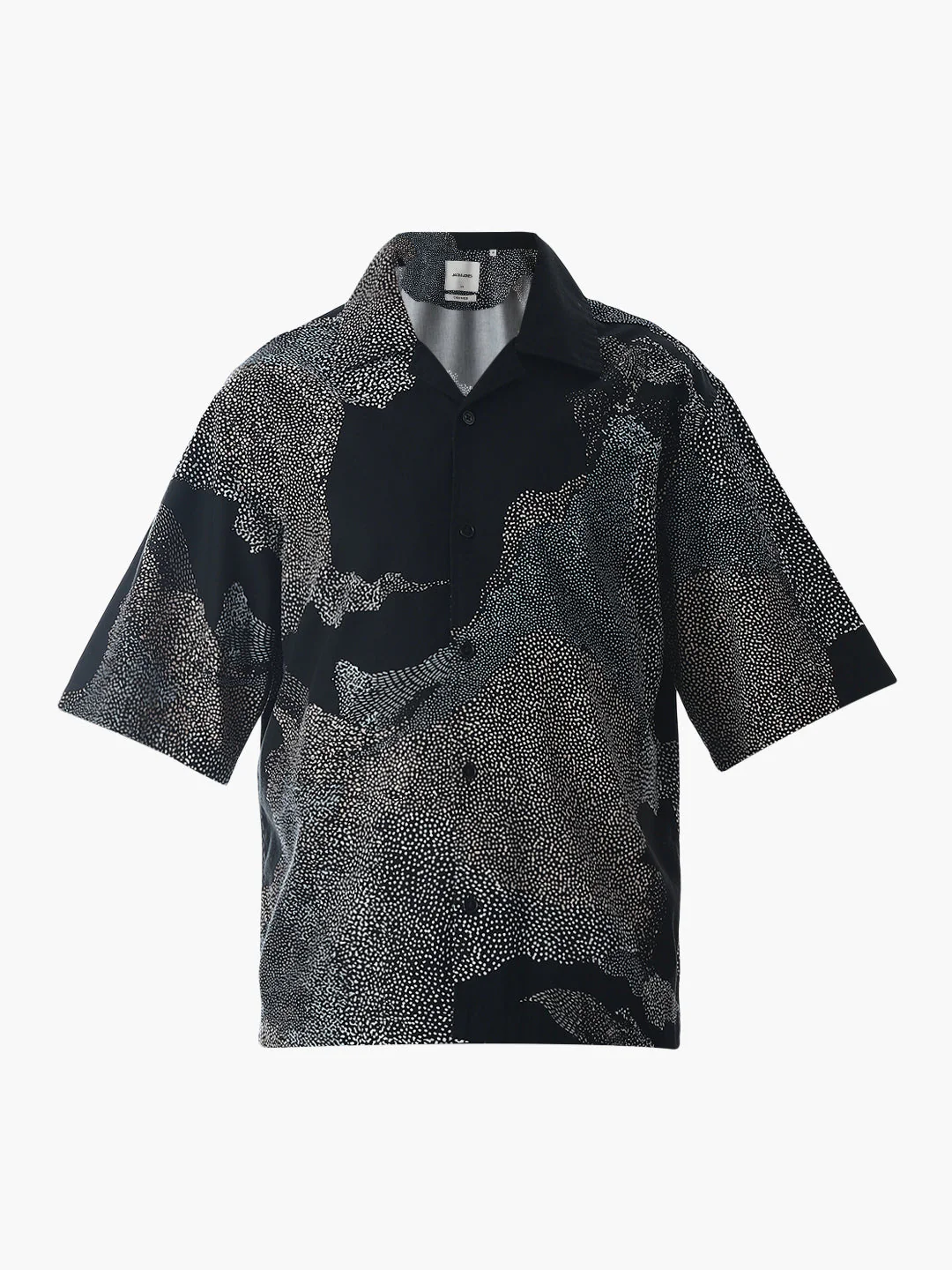 Black Printed Cotton Oversized Shirt - Image 7