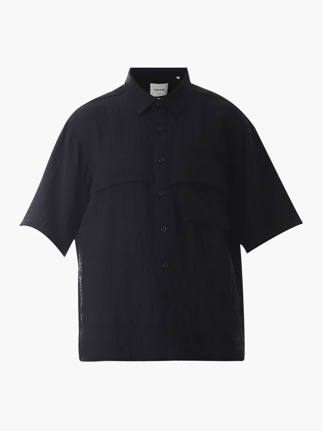 Black Dobby Oversized Shirt - Image 7