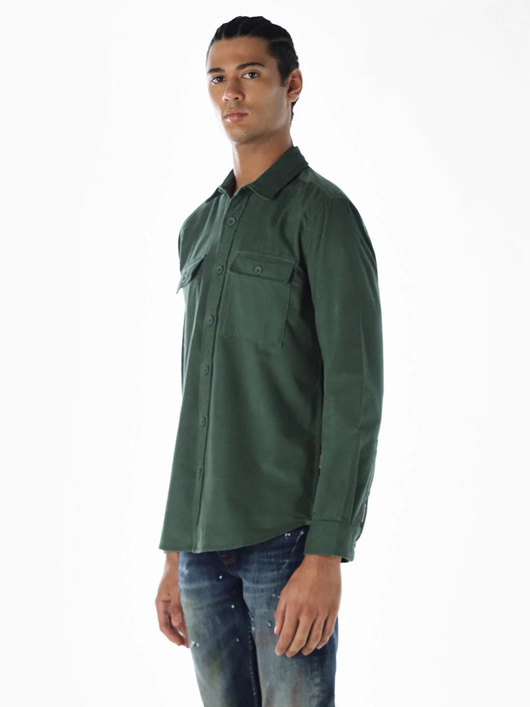 Cotton Regular Fit Shirt - Green - Image 3