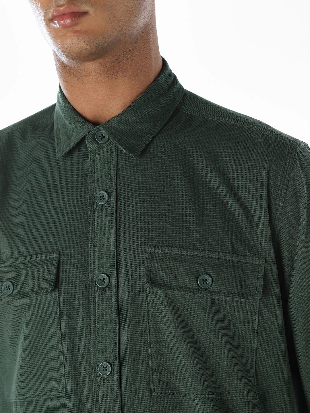 Cotton Regular Fit Shirt - Green - Image 5