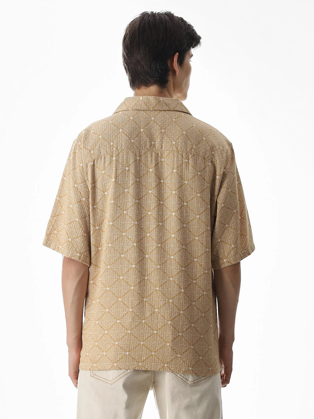 Brown Resort Collar Oversized Shirt - Image 4